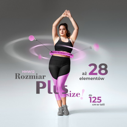 HHW12 plus size hula hop violet z wypustkami i obciążnikiem HMS