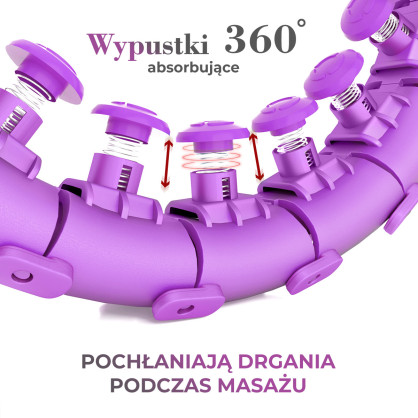 HHW12 plus size hula hop violet z wypustkami i obciążnikiem HMS