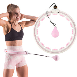 Zestaw hula hop HHW06 pink z piłką grawitacyjną i licznikiem HMS + pas BR163 black