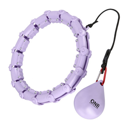 Zestaw hula hop OHA02 violet z wypustkami i obciążnikiem one fitness + pas BR160