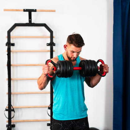 SGN140 (2 części) PRO set 6W1 zestaw ciężarów 40KG HMS