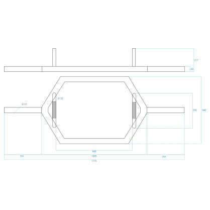 GHX02B gryf heksagonalny 28KG 1700MM HMS