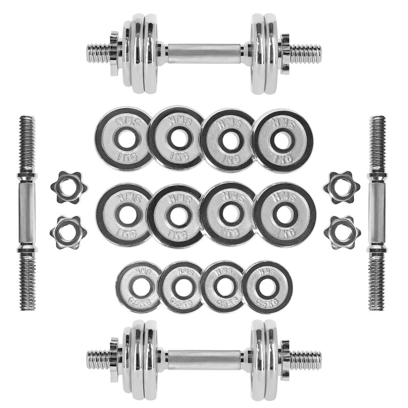 STC15 hantle sztangielki w walizce 2 x 7.5 KG chrome HMS