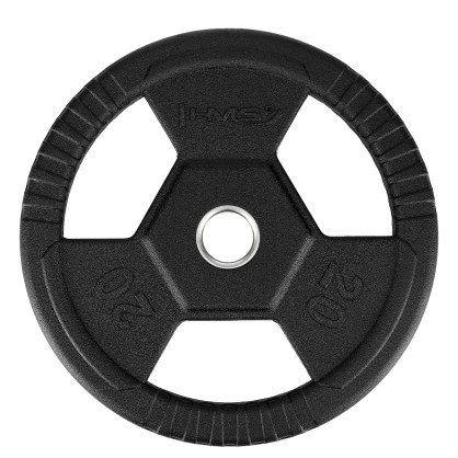 TOH20 czarny talerz olimpijski ogumowany 20 KG HMS