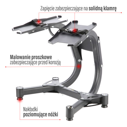 STR10 PRO stojak na sztangielki regulowane HMS premium