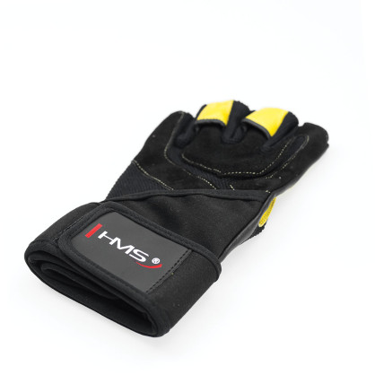 RST01 black/yellow rozm. m rękawice na siłownię HMS