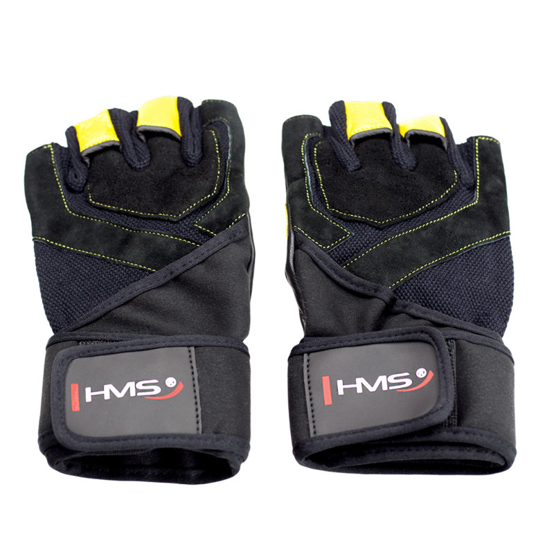 RST01 black/yellow rozm. XL rękawice na siłownię HMS