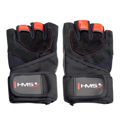 RST01 black/red rozm. s rękawice na siłownię HMS