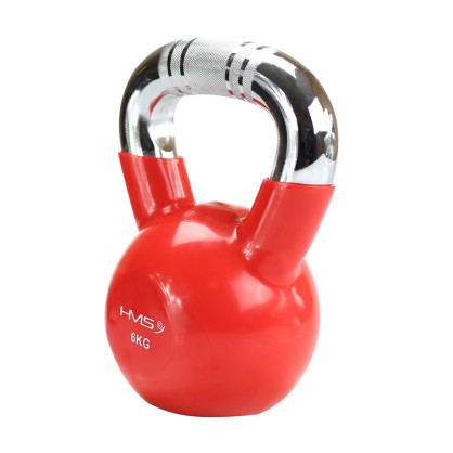 KTC06 red uchwyt chrom radełkowany kettlebell żeliwny HMS