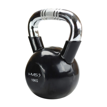 KTC16 black uchwyt chrom radełkowany kettlebell żeliwny HMS