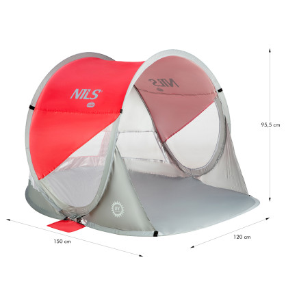 NC3142 czerwono-szary namiot plażowy samorozkładający podłoga nils camp