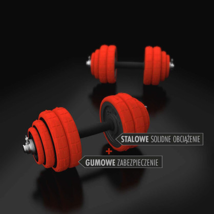 SGGX30 sztangielki gumowane 30KG HMS
