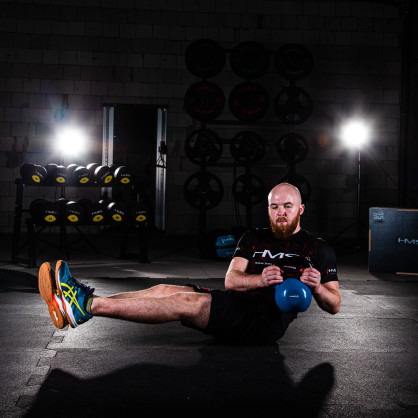 KNV20 blue kettlebell żeliwny pokryty winylem HMS