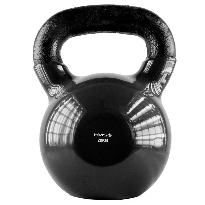 KNV20 black kettlebell żeliwny pokryty winylem HMS KNV20 black kettlebell żeliwny pokryty winylem HMS
