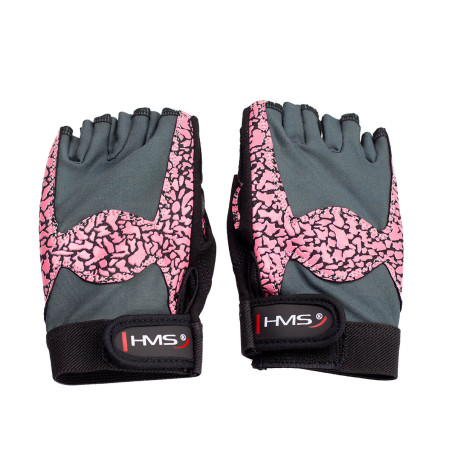 RST03 pink/gray rozm. m rękawice na siłownię HMS