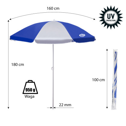 NC7813 parasol plażowy 180 cm nils camp