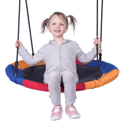 NB5003 bocianie gniazdo huśtawka niebieski czerwony pomarańczowy ŚR.90 cm nils