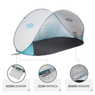 NC3174 jasnoszary namiot plażowy samorozkładający podłoga nils camp