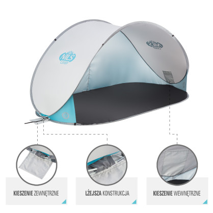 NC3174 jasnoszary namiot plażowy samorozkładający podłoga nils camp