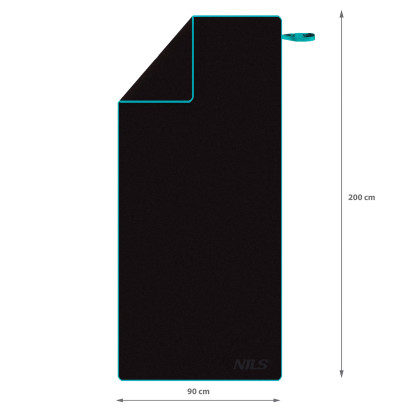 NCR13 czarny ręcznik z mikrofibry 200X90 cm nils camp