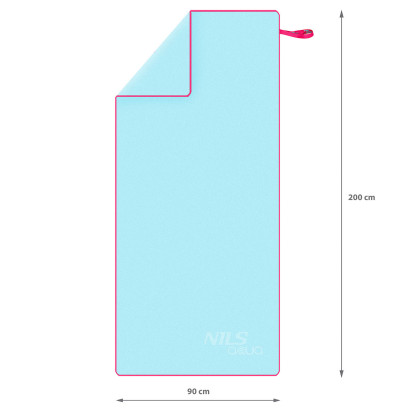 NAR13 jasnoniebieski ręcznik z mikrofibry 200X90 cm nils aqua