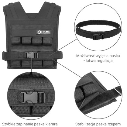 KTO16 kamizelka treningowa z obciążeniem 16 KG HMS premium
