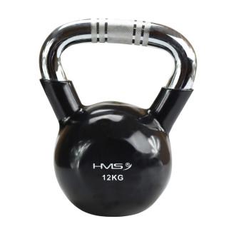 KTC12 black uchwyt chrom radełkowany kettlebell żeliwny HMS