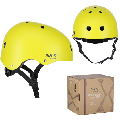 MR290+H230 kask z ochraniaczami zestaw żółty rozm. s nils extreme