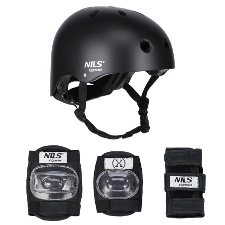 MR290+H230 kask z ochraniaczami zestaw czarny rozm. s nils extreme