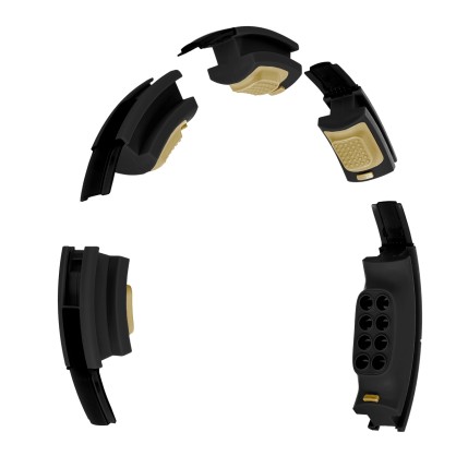 HHM13 hula hop black/gold z magnesami I obciążnikiem + licznik HMS