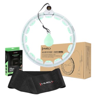 Zestaw hula hop HHW06 green z piłką grawitacyjną i licznikiem HMS + pas BR163 black