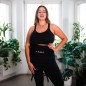 Zestaw hula hop HHW12 black z wypustkami i obciążnikiem HMS + pas BR163 black plus size