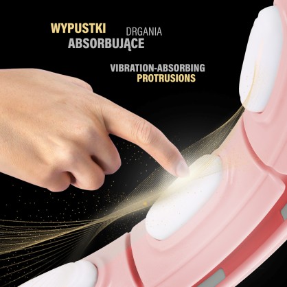 Zestaw hula hop magnetyczny pink HHM15 z licznikiem HMS + pas BR163 black plus size