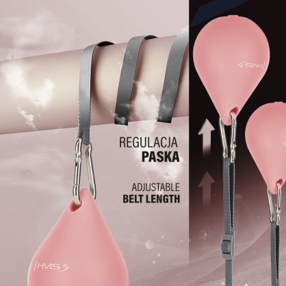 Zestaw hula hop magnetyczny pink HHM15 z licznikiem HMS + pas BR163 black plus size