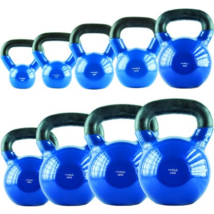 KNV12 blue kettlebell żeliwny pokryty winylem HMS