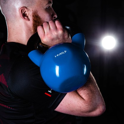 KNV12 blue kettlebell żeliwny pokryty winylem HMS