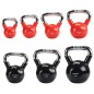 KTC10 red uchwyt chrom radełkowany kettlebell żeliwny HMS