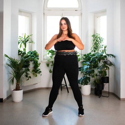 HHW12 plus size hula hop black z wypustkami i obciążnikiem HMS