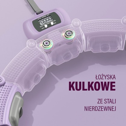 HHM14 hula hop violet z magnesami I obciążnikiem + licznik HMS