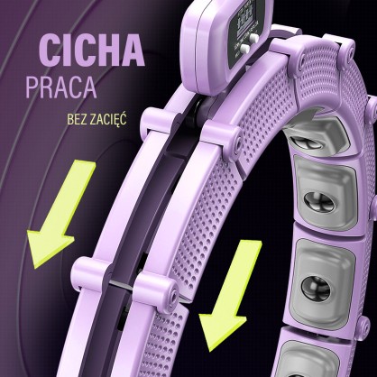 Zestaw hula hop magnetyczny violet HHM14 z licznikiem HMS + pas wyszczuplający BR163 black