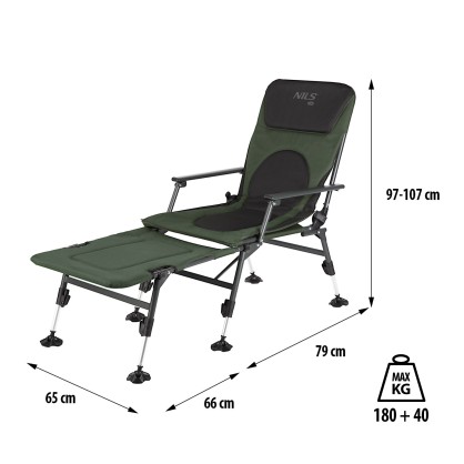 NC1802 fotel wędkarski z podnóżkiem nils camp
