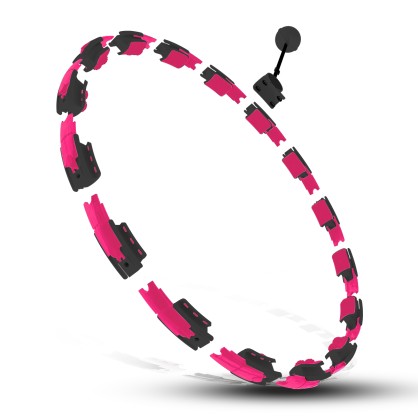 HHM16 hula hop black/pink z magnesami I obciążnikiem + licznik HMS