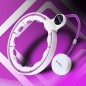 Zestaw hula hop magnetyczny white/violet HHM17 z licznikiem HMS + pas wyszczuplający BR163 black