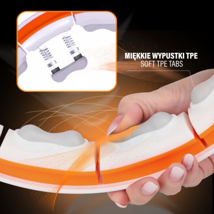 Zestaw hula hop magnetyczny white/orange HHM21 z licznikiem HMS + pas wyszczuplający BR1313