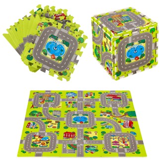 MD02 mata dziecięca puzzle cars 9 elementów 90x90CM nils fun