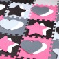 MD03 mata dziecięca puzzle kojec pink hearts 36 elementów 140x140CM nils fun