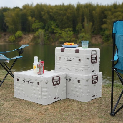 NCB4003 SKŁADANA SKRZYNIA KEMPINGOWA Z POKRYWĄ 50L NILS CAMP