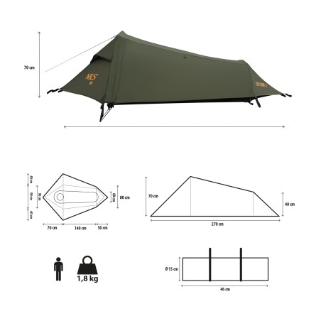 NC2501 NAMIOT ULTRA LIGHT SKYAIR 1 ZIELONY NILS CAMP