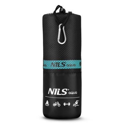 NAR13 czarny ręcznik z mikrofibry 200x90 cm nils aqua