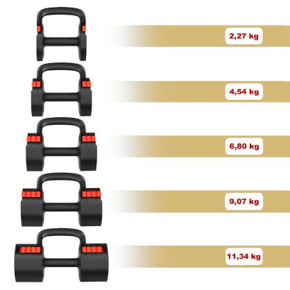 HL05 3w1 HANTLA REGULOWANA Z FUNKCJĄ PODPÓRKI DO POMPEK I KETTLEBELLA HMS